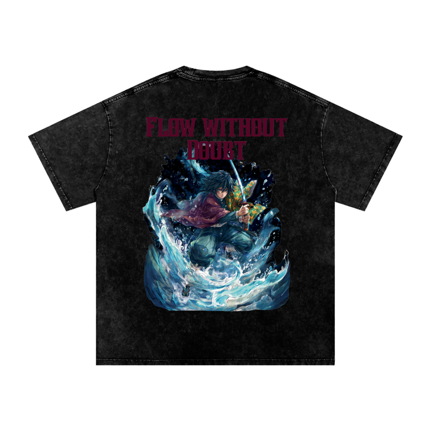 "Flow Without Doubt" - Acid Wash Oversize T-Shirt